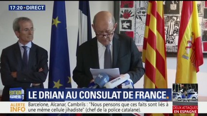 Catalogne: "28 Français ont été blessés, 18 sont hospitalisés, et 8 sont dans un état grave", annonce Le Drian