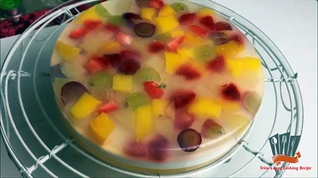 জেলো লেয়ারড ফ্রুট কেক ।। আগার আগার/ চায়না গ্রাস দিয়ে জেলো কেক ।। Jello Layered fruit Cake