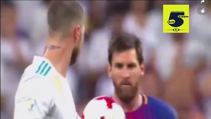 راموس يثير غضب ميسي في الكلاسيكو !