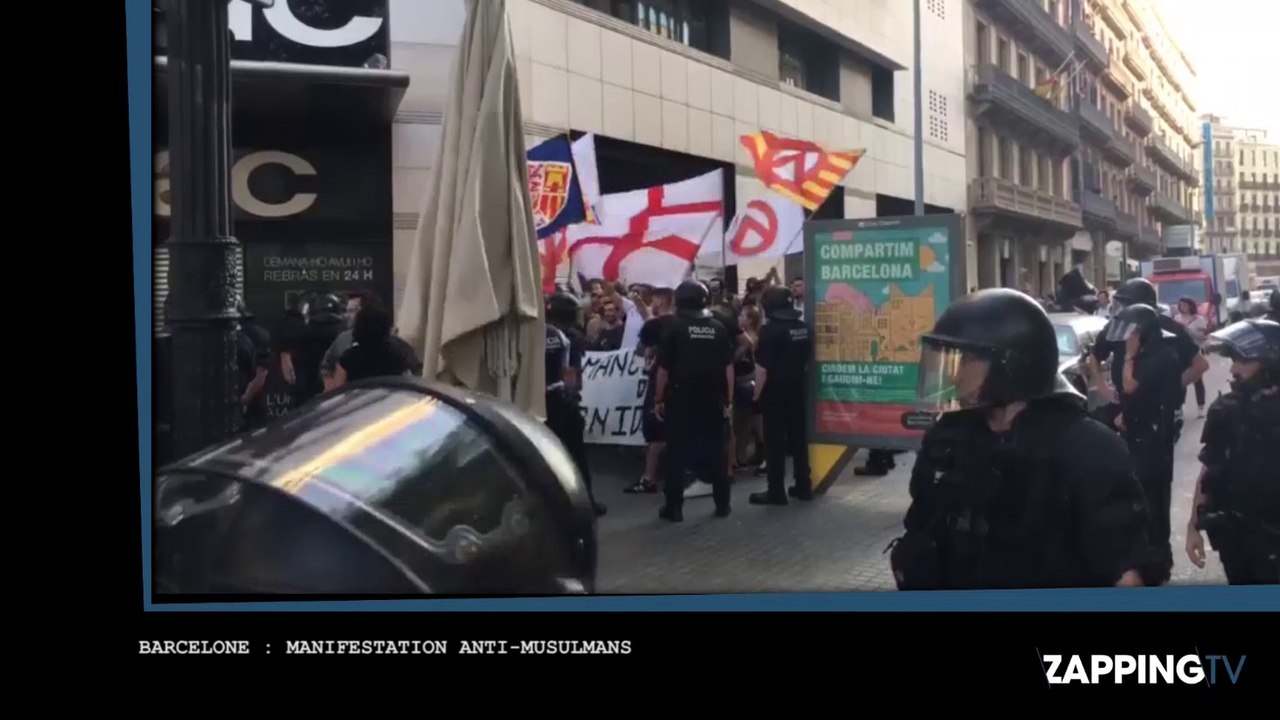 Attentat de Barcelone : antifascistes et antimusulmans s’affrontent sur Las Ramblas (Vidéo)