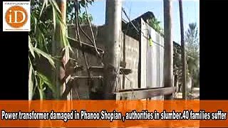Power transformer damaged in Phanoo Shopian , authorities in slumber.40 families suffer
