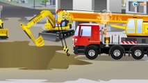 Kids Car Video & Tractor w Excavator Bulldozer and Truck Big Vehicles 2D Cars & Trucks Cartoon