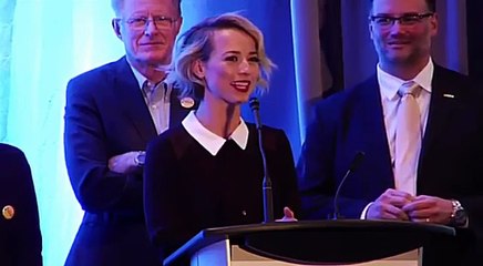 Peter Watts and Karine Vanasse at Uranium Film Festival Quebec 2015 720 x 480