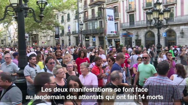 Manifestations extrême-droite et extrême-gauche à Barcelone