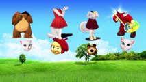 Wrong Heads Fun Masha Anna & Bear VS Talking Angela-Five Little Ducks Went Out One Day Learn For Kid