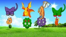 Wrong Heads Fun Dinosaurs Fire Dragon Cartoon _ ABC Apple Song Learn Colors Fod Kid