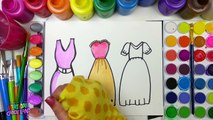 Hermosa Niños para colorear colores vestidos para Aprender de página para acuarela con Color 4