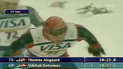 Bjørn Dæhlie vs Mika Myllylä Mens 30km at World Championship Nordic Ski 1999 Ramsau