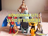 WONDERMAN GETS SAVED BY BUMBLEBEE ABBY YATES BAYMAX REY DC COMICS TRANSFORMERS THE LAST KNIGHT Toys BABY Videos, GHOST B