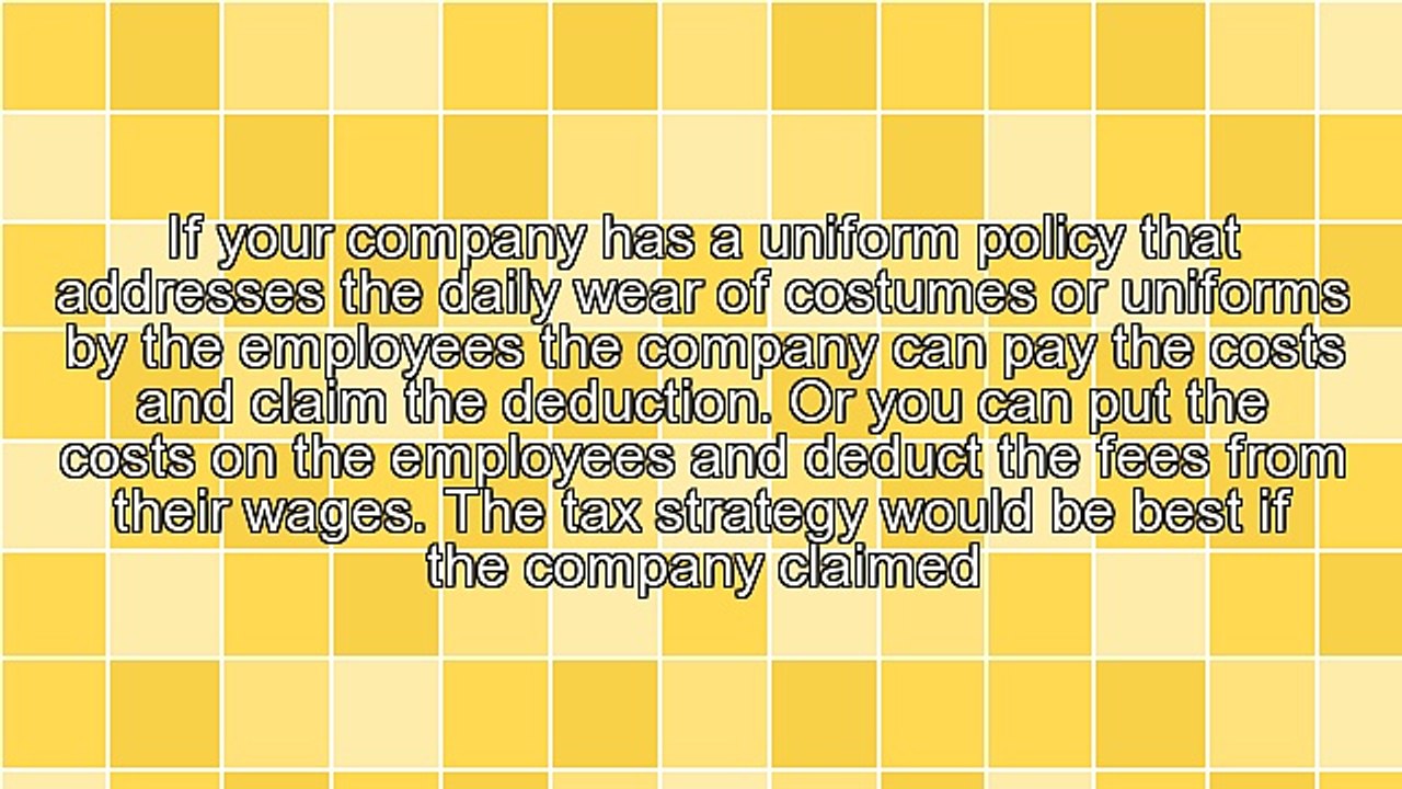 Uniforms and Costume Tax Strategy