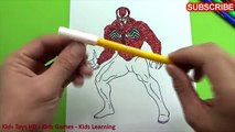 Et enfant coloration les couleurs pour enfants Apprendre homme araignée venin aquarelle page