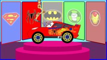 Lightning McQueen and Spiderman Cars Cartoon for Kids with Fun Race Learn Colors for Child