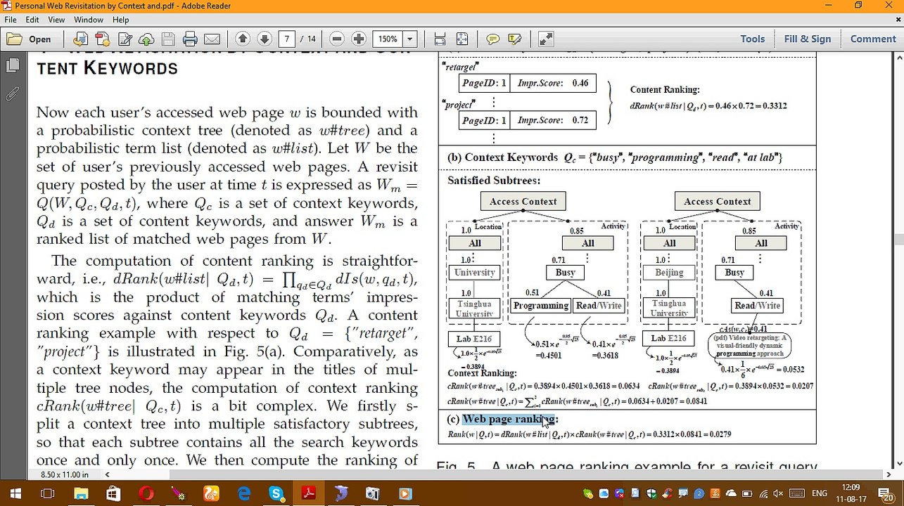 Personal Web Revisitation by Context and Content Keywords with Relevance Feedback