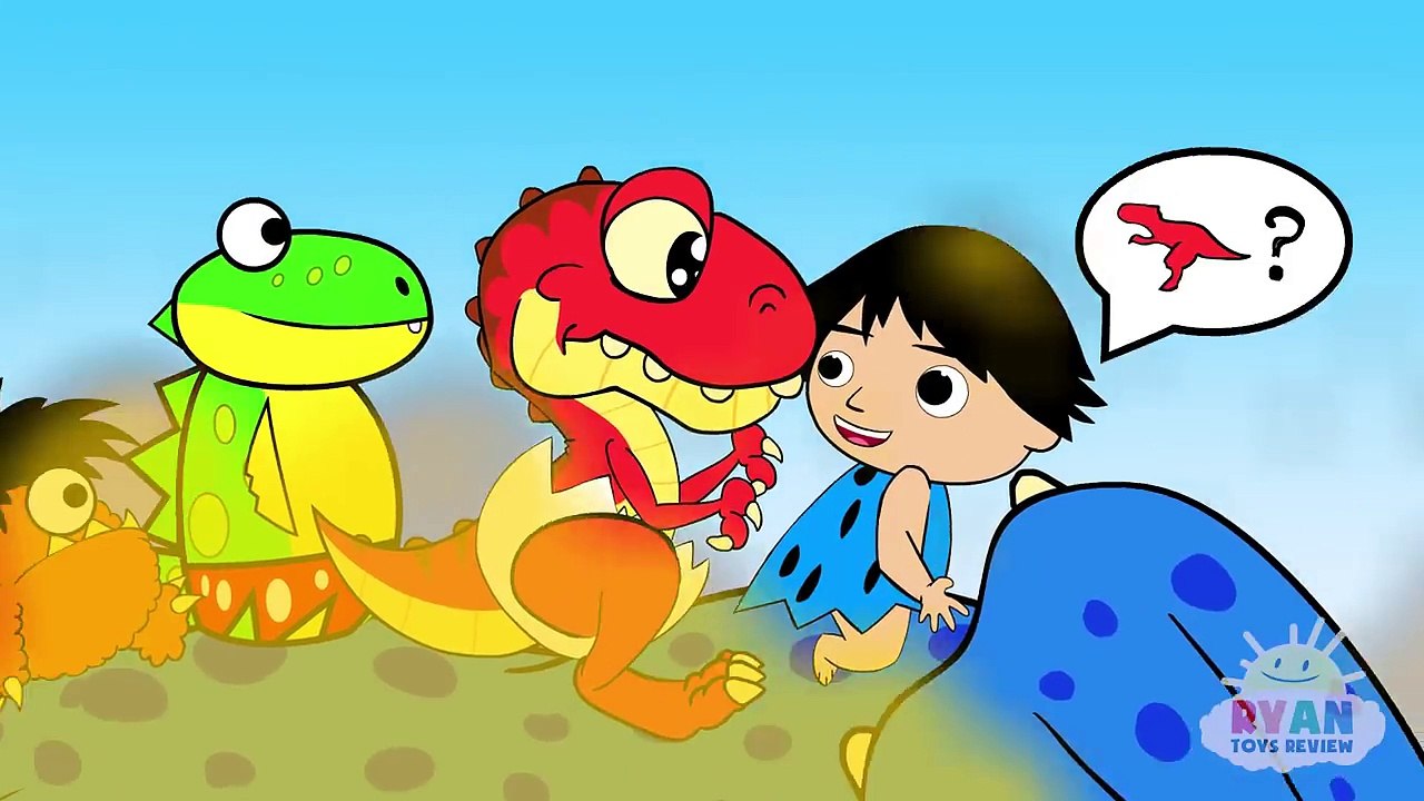 Dinosaur Cartoons for Children! Ryan ToysReview rescue baby T-REX Animation for Kids-qun24RsaPko