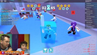 Floor Is Lava! Roblox with Freeze Tag Family Fun Gaming HobbyKidsTV