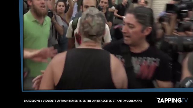Attentat à Barcelone : une violente bagarre éclate entre antifascistes et antimusulmans (Vidéo)