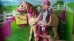 La famille barbie équitation équitation poupée leçon ouverture de jouet en portugais