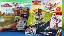 Disney Planes Fire and Rescue Toys Air Attack Training Playset Fusel Lodge Patch Dusty Bla