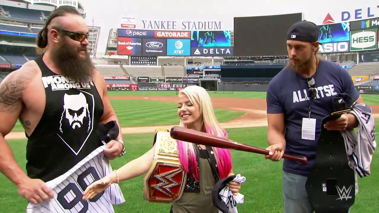 Alexa Bliss, Big Cass, Braun Strowman Presents Aaron Judge Custom WWE Championship