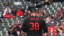 Miley Hit by Two Line Drives Baltimore starter Wade Miley gets nailed by two stra
