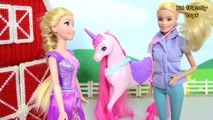Barbie Farm Vet Doll Playset and Rapunzels Unicorn Kid Friendly Toys