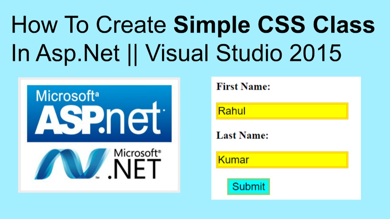 How to create simple css class in asp.net || visual studio 2015