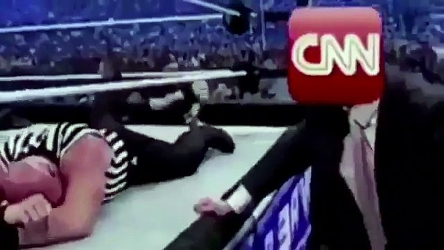 Donald Trump posts video clip of him beating CNN in wrestling Trump wrestling body slam tweet