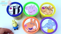 Enfants argile les couleurs tasses pour Apprendre porc jouer empilage jouets Collection Doh Peppa