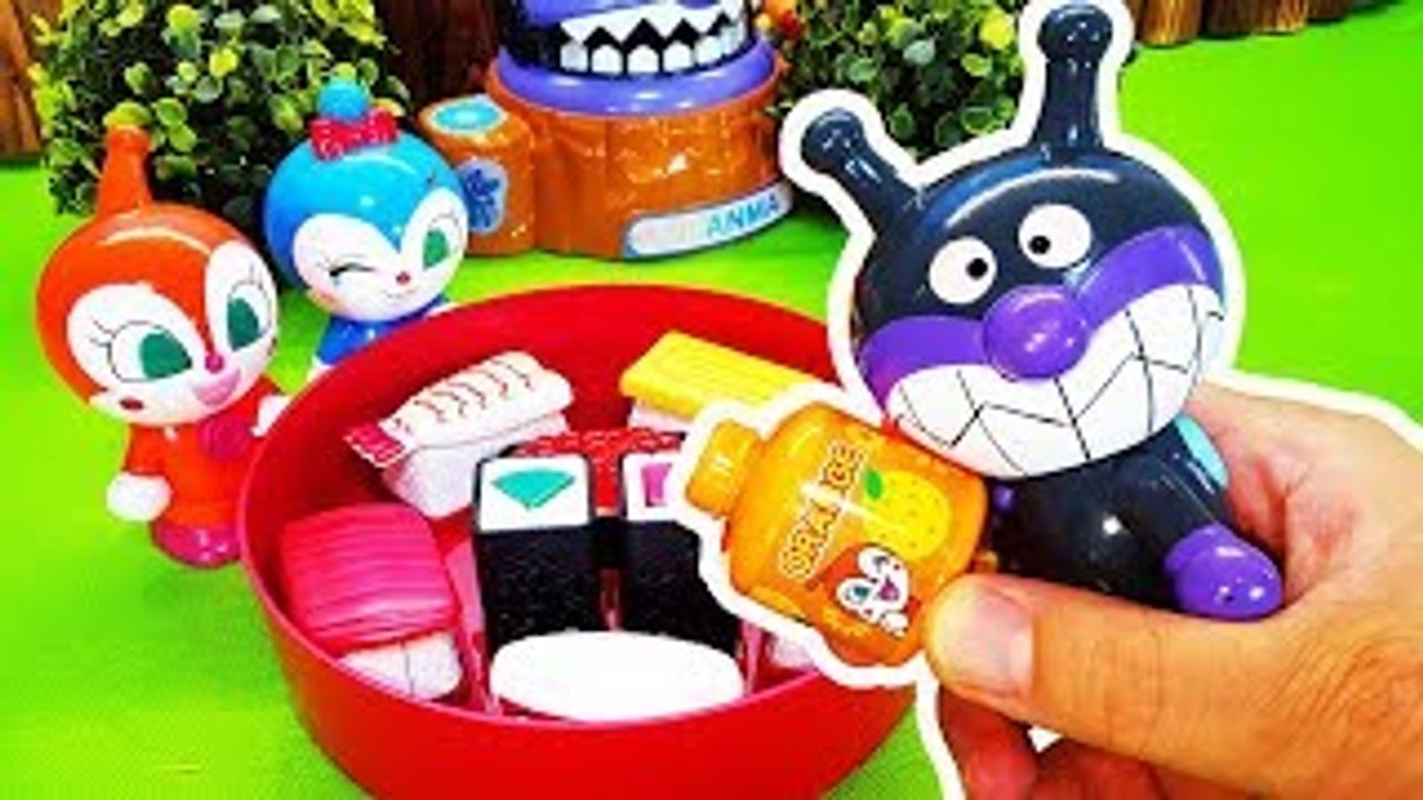 アンパンマン アニメおもちゃ ばいきんまんのおつかい！❤急いで！！お寿司がなくなっちゃうよ！animation Anpanman Toy