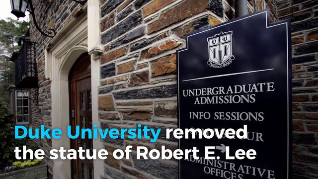 Duke University removes vandalized Robert E. Lee statue
