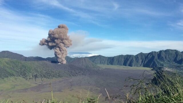 Mount Bromo Erupts in East Java