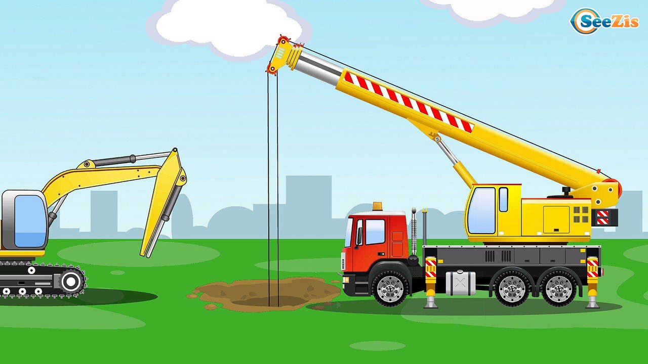 Camiones de Construcción para Niños en español - Excavadora, Tractor - Carritos de Construcción