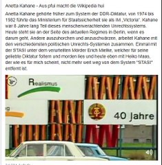 DIE STASI/GESTAPO LEBT - ANETTA  KAHANE (IM VICTORIA)