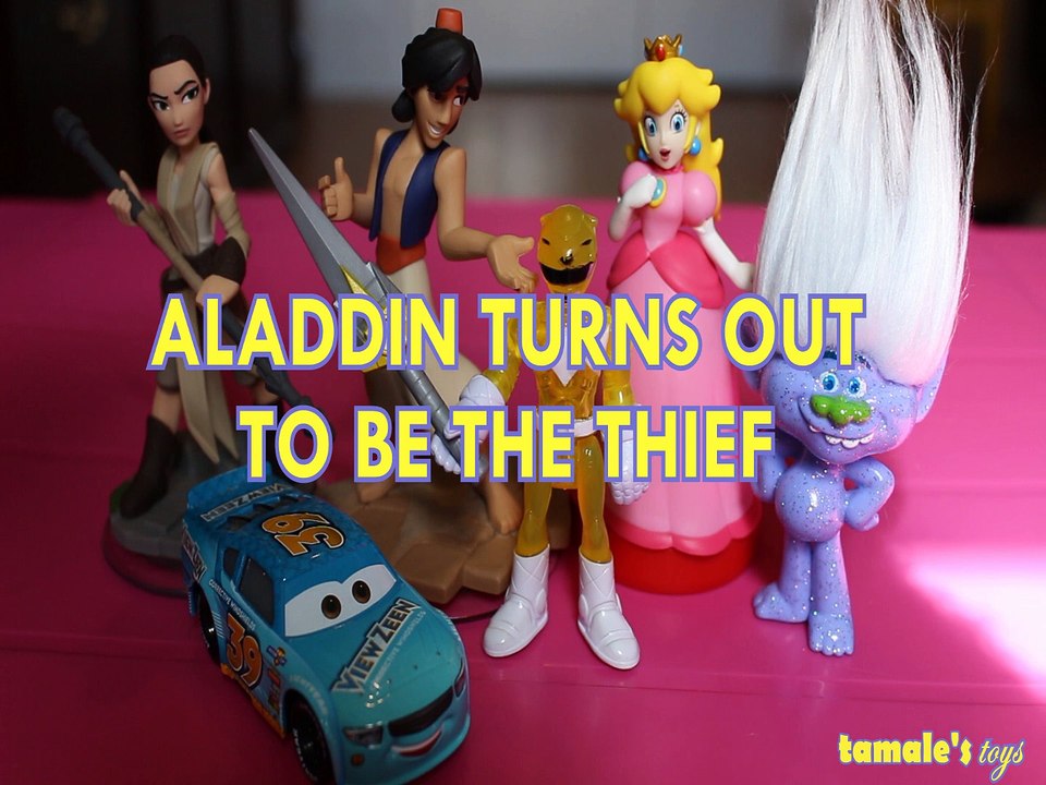 ALADDIN TURNS OUT TO BE THIEF REY BUCK BEARINGLY YELLOW RANGER PEACH GUY DIAMOND TROLLS DREAMWORKS
