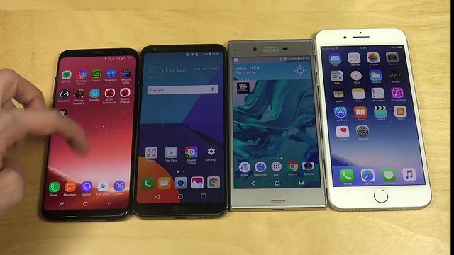Samsung Galaxy S8 vs. iPhone 7 Plus vs. Sony Xperia XZ vs. LG G6 - UI Comparison