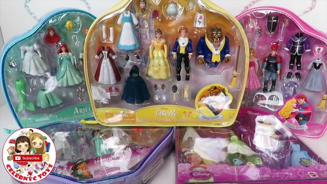 HUGE POLLY POCKET Disney Princess Deluxe Fashion Sets Cinderella Ariel Belle Tiana Jasmine