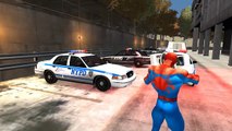 Policía hombre araña con Policía coche camión dibujos animados para Niños vivero rimas canciones para Niños