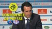 Conférence de presse Paris Saint-Germain - Toulouse FC (6-2) : Unai EMERY (PARIS) - Pascal DUPRAZ (TFC) - 2017/2018