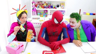 Frozen Elsa KIDS PRANK AT SCHOOL w_ Spiderman Joker Anna Family Fun Pretend Play in Real Life-q0xOKbPsAJo