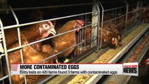 Additional tests on 420 farms found 3 farms with contaminated eggs