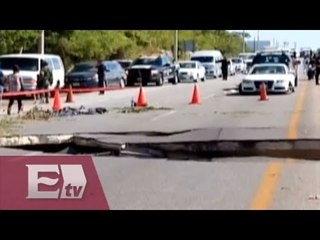 Cierre de carretera Federal Cancun-Playa del Carmen por hundimiento en la vía