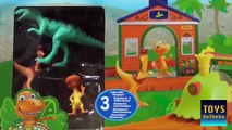 Llegada dinosaurio motorizado conjunto pista tren Dinotren dino tren dinotren dino