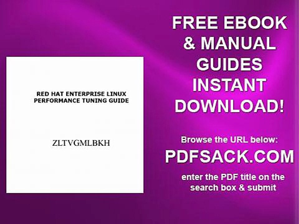Red Hat Enterprise Linux Performance Tuning Guide