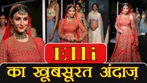 Elli Avram walks the ramp as Gorgeous Bride at Lakme Fashion Week; Watch Video | FilmiBeat