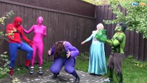 Spiderman rescue Frozen Elsa Anna Action Batman Spiderman fight Joker Superhero funny