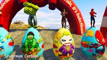 Colors Fun Cars w_ Superheroes and Kinder Surprise Eggs Spiderman Cartoon for Kids Nursery rhymes-Gxf6oIgJMfo