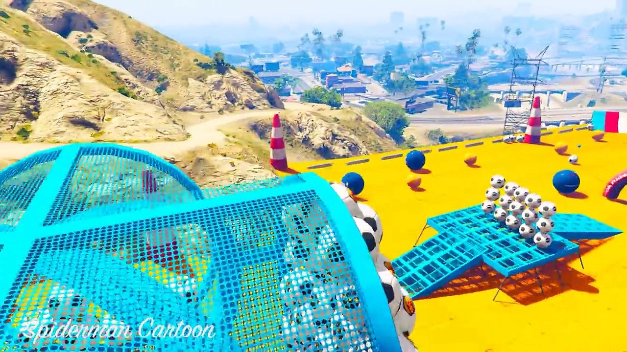 Fun Color Hower Bikes Flying Challenge With SuperHeroes And Spiderman Cartoon For Kids-I77FWh70HZs