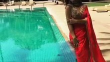 Beautiful Amy Jackson falls into pool