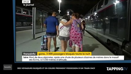 Des voyageurs bloqués et excédés prennent possession d'un train SNCF (vidéo)