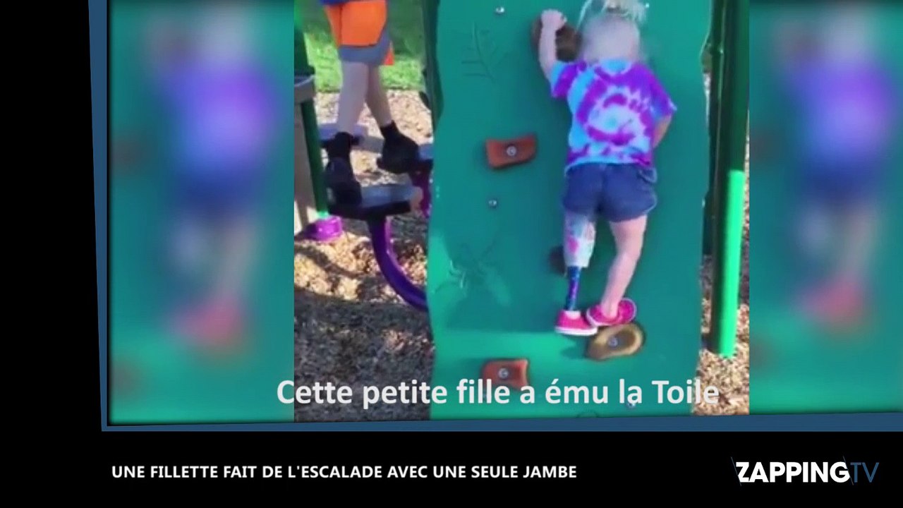 Une fillette fait de l’escalade avec une seule jambe ! (Vidéo)